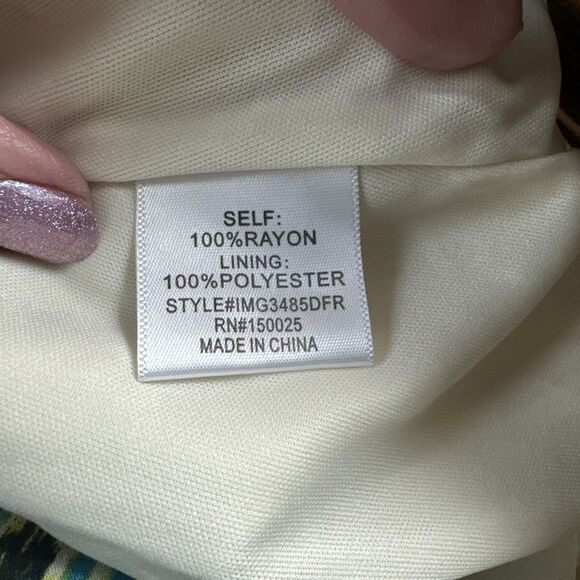 Women's XS French Dot Ivory Dress Empire Waist Lined Sheer Sleeves Flirty Party - Picture 12 of 12